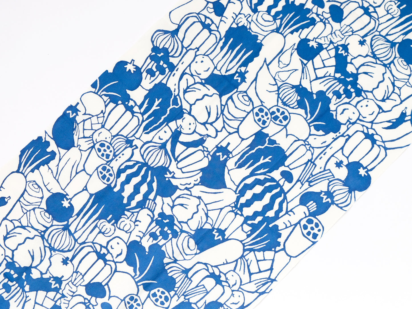 てぬぐい 野菜づくし 青 - CIBI TOKYO STORE