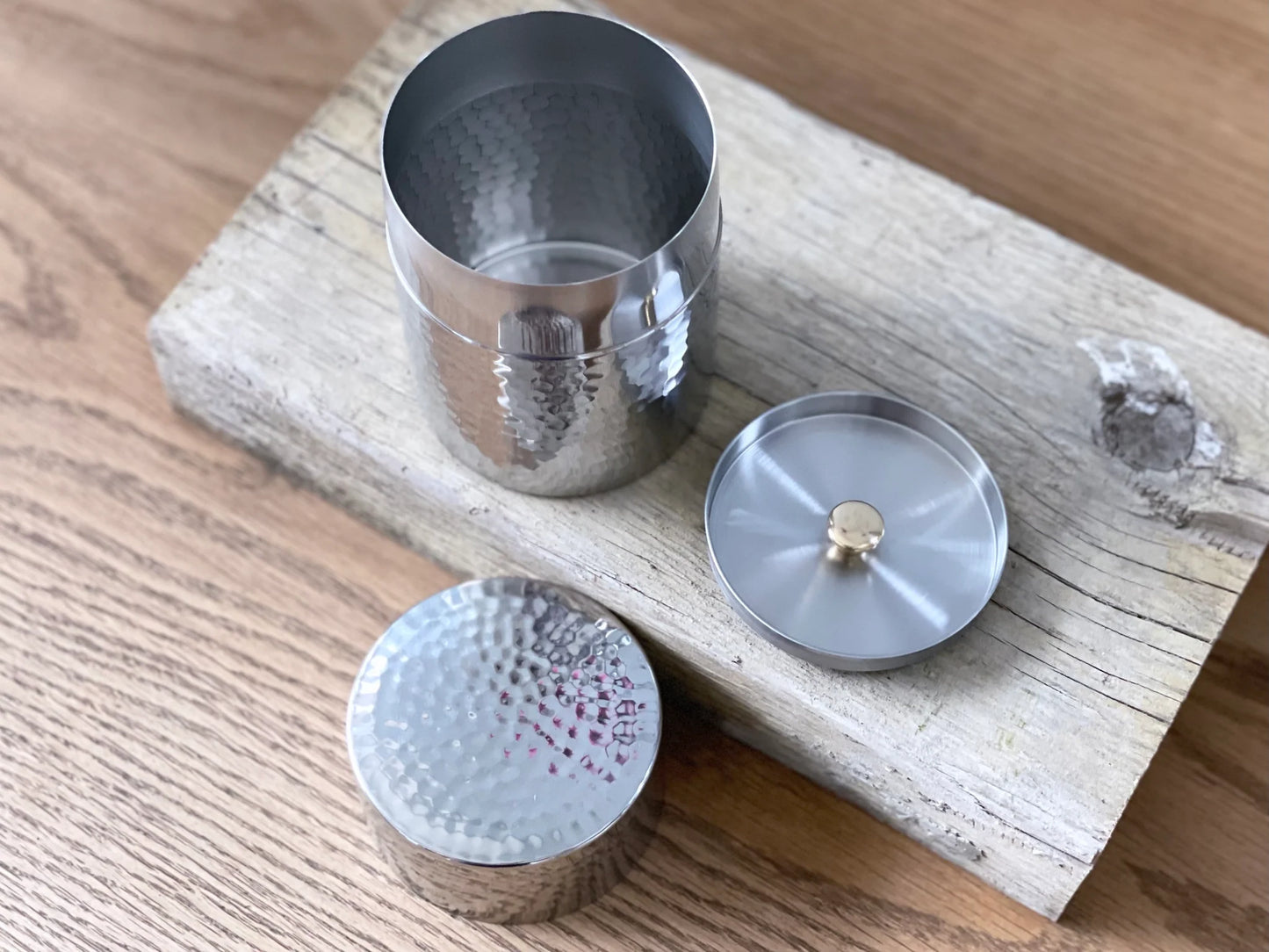 工房アイザワ 茶筒 槌目 / SS Tea canister