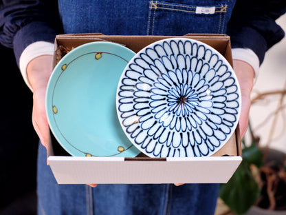 Shallow bowl gift box（平茶碗 2個セット: P-4、D-11）