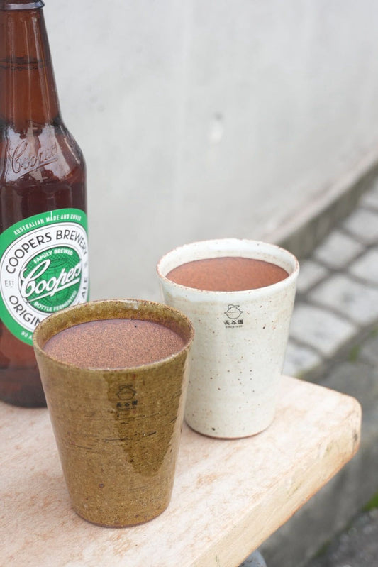 Longtanien beer mug by Nagatanien, ceramic drinkware with a traditional Japanese design for enjoying beer.